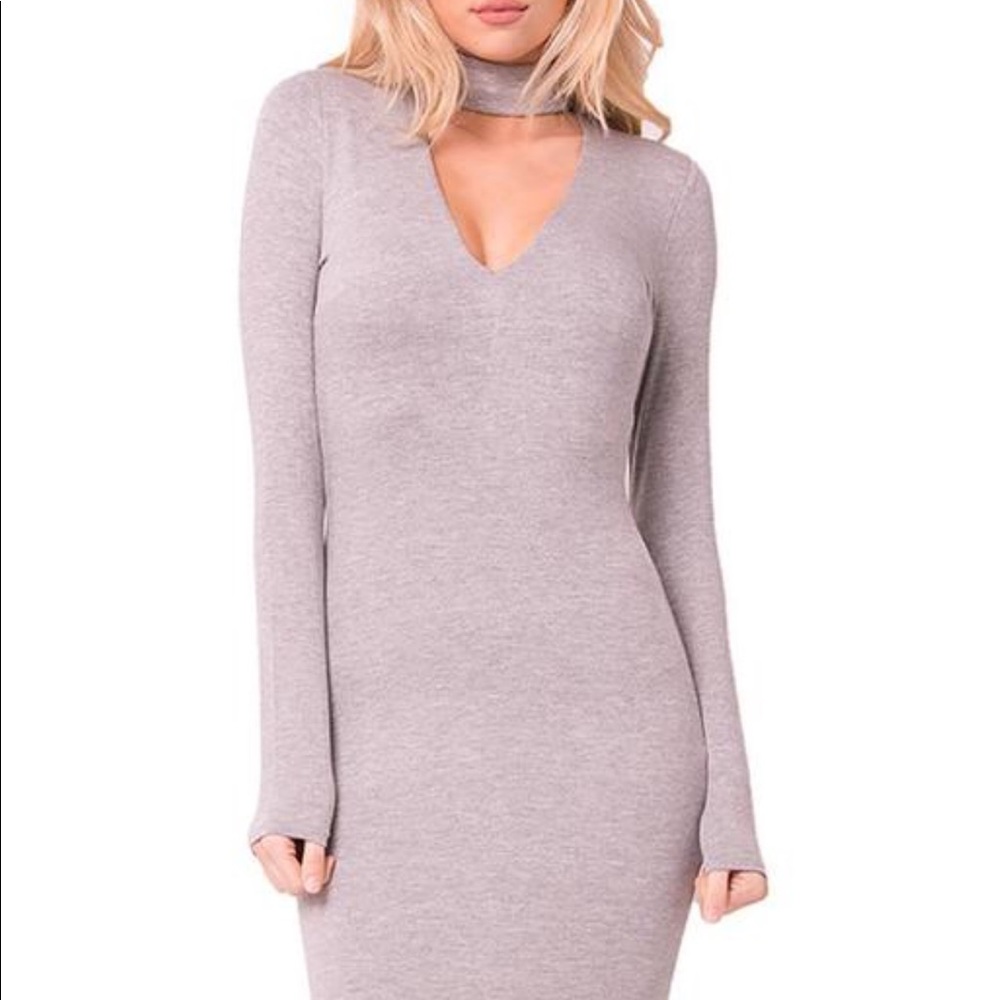 ๐Gray Choker Midi Dress๐ - Picture 2 of 3